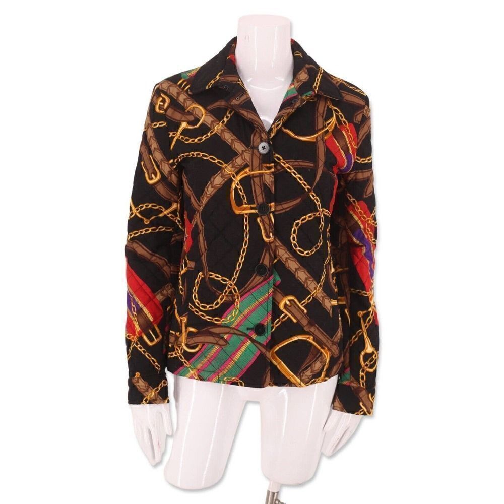 Ralph Lauren Black Label Equestrian Horse Bit Quilted Cotton Barn Jacket M